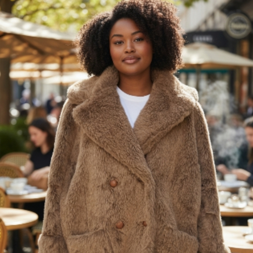 Surface to Air Brown Faux Fur Lined Teddy Jacket Misses Size Large.